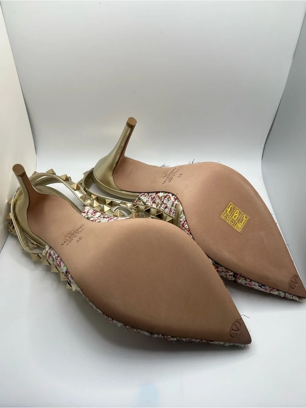 Valentino Garavani gold leather